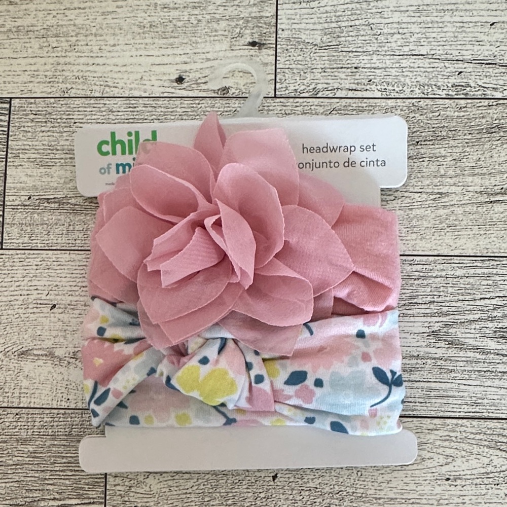 🌵3/$15 Child of Mine Pink and White Floral Headwrap Set ( see description)